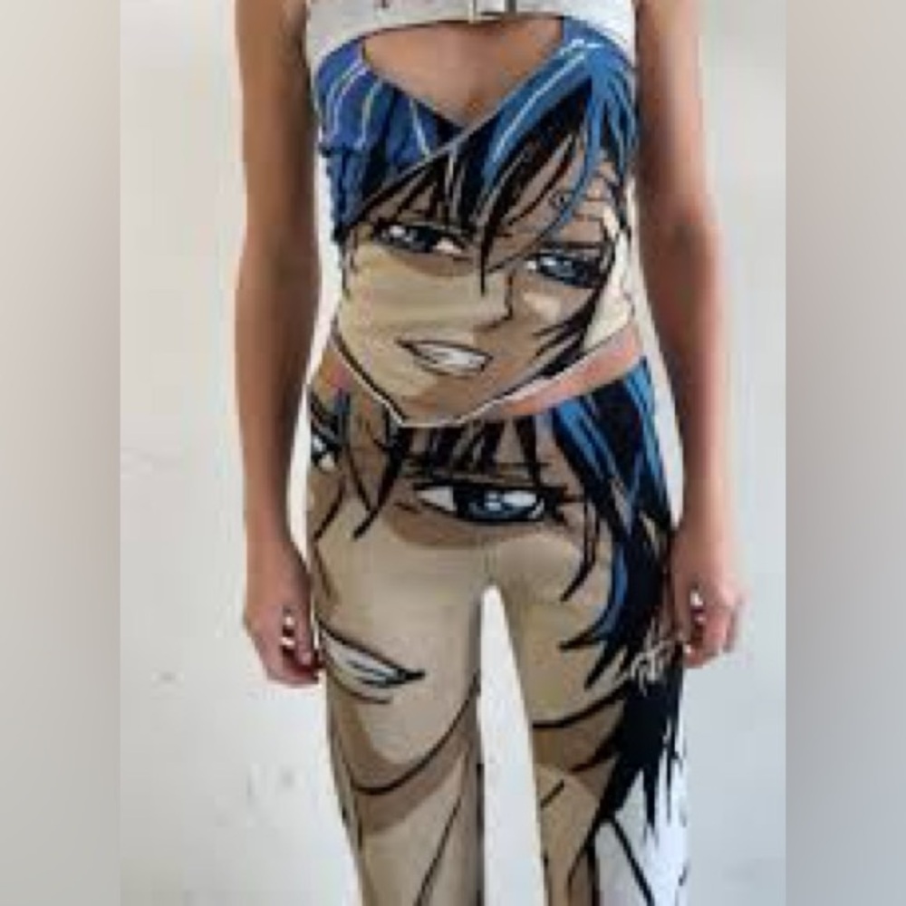 1XBLUE Anime Trousers in Blue, size M